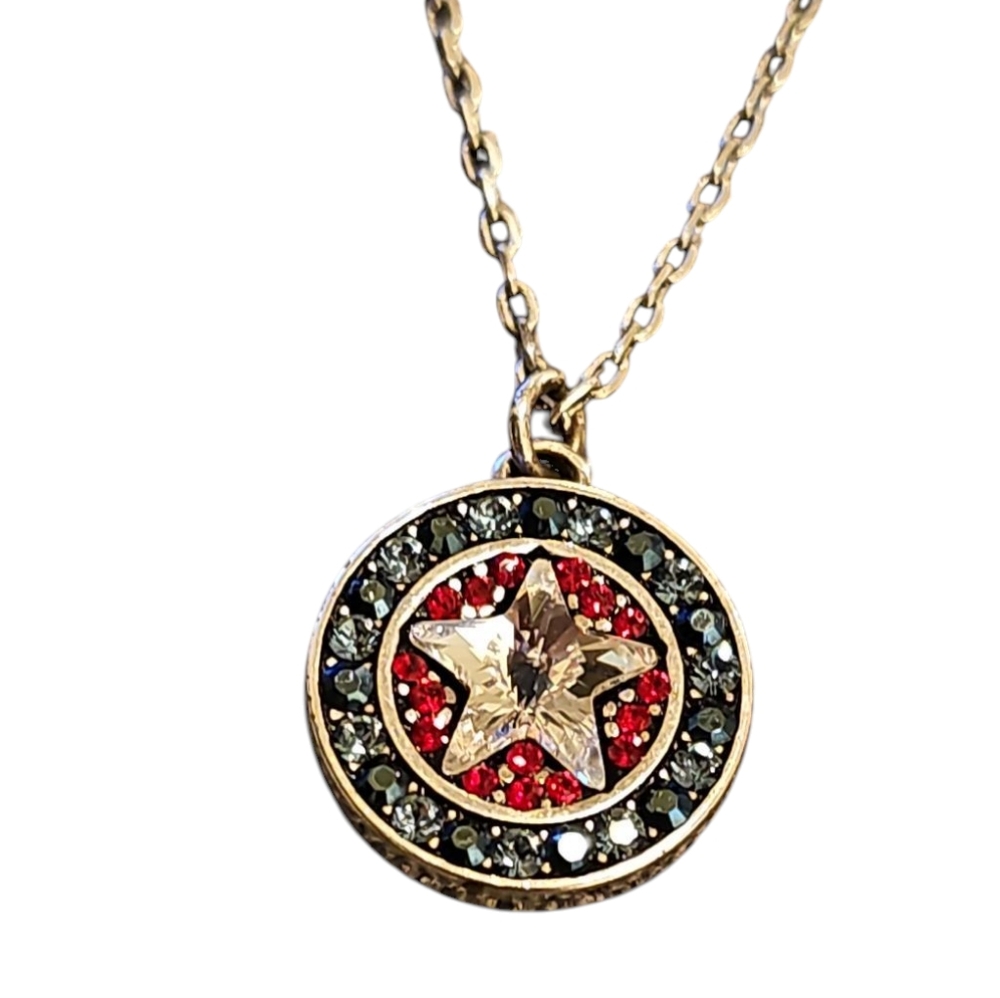 Brighton Americana Red and Black Star Pendant Necklace